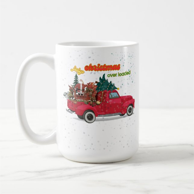 Taza De Café Jolly Christmas Overloaded Truck (Izquierda)