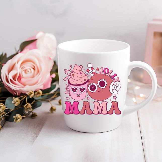 Taza De Café Jolly Mama Navidades bebiendo café Mug (Subido por el creador)