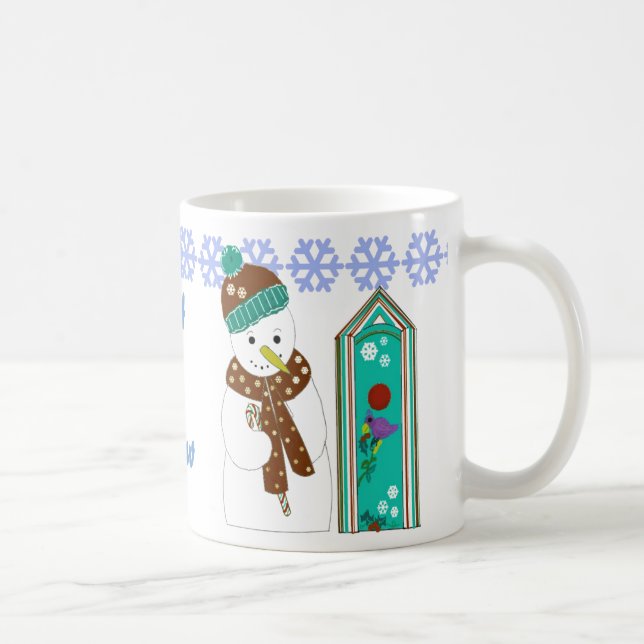 Taza De Café Jolly Snowman y casas de aves (Derecha)