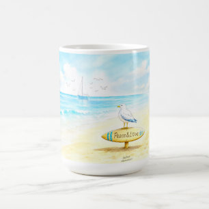 Taza De Café Jon Seagull - Paz y Amor
