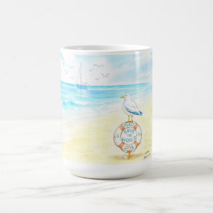 Taza De Café Jon Seagull - Paz y Amor Salvan el Mundo
