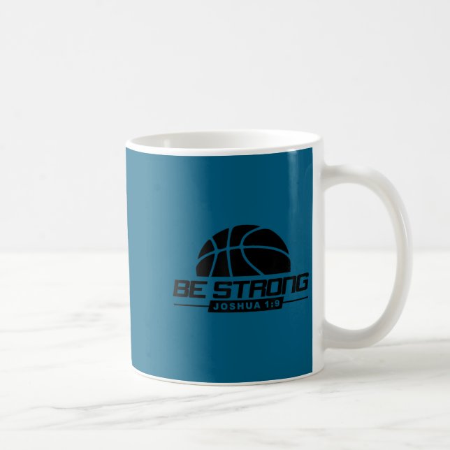 Taza De Café Joshua 1_9-strong &amp; Courageous Basketball Them (Derecha)