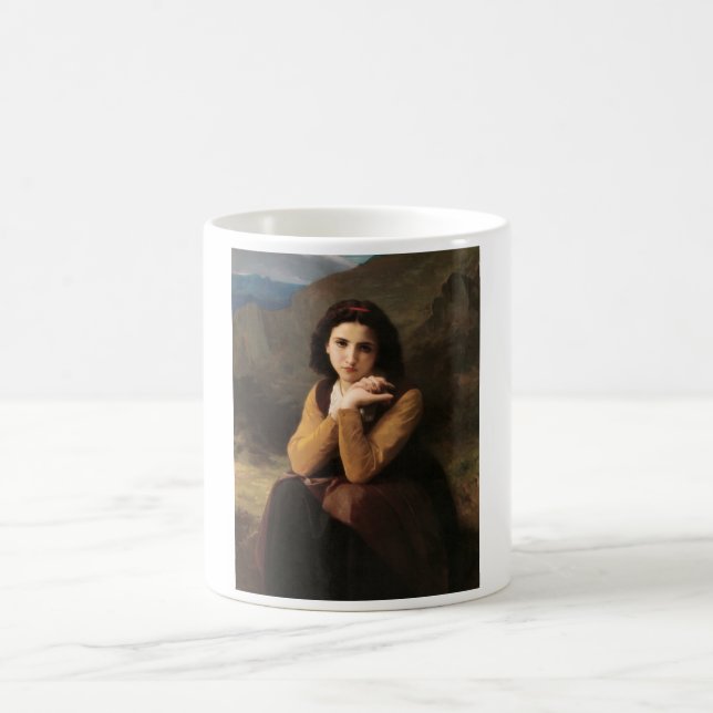 Taza De Café Joven muchacha de Bouguereau (Centro)