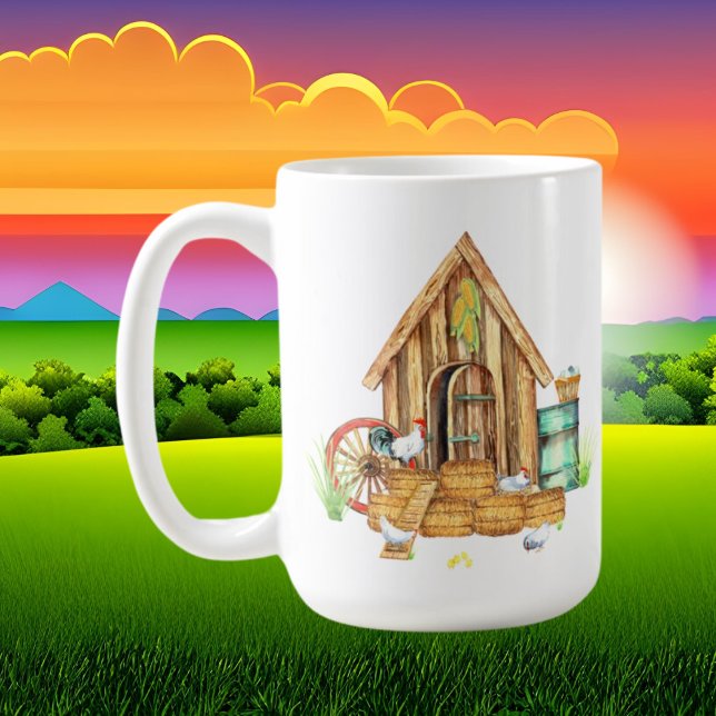 Taza De Café jovencita de gallina divertida agrega texto (Subido por el creador)