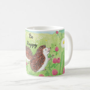Taza De Café Jóvenes erizos en la pradera sean felices