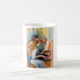 Taza De Café Jóvenes muchachas al piano, Renoir