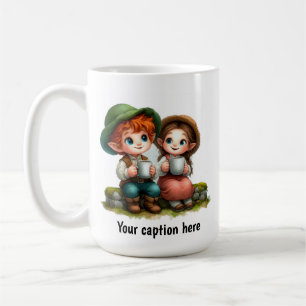 Taza De Café Jóvenes Munchkins Adorables en Ropa Vintage