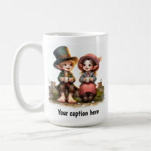 Taza De Café Jóvenes Munchkins Adorables en Ropa Vintage