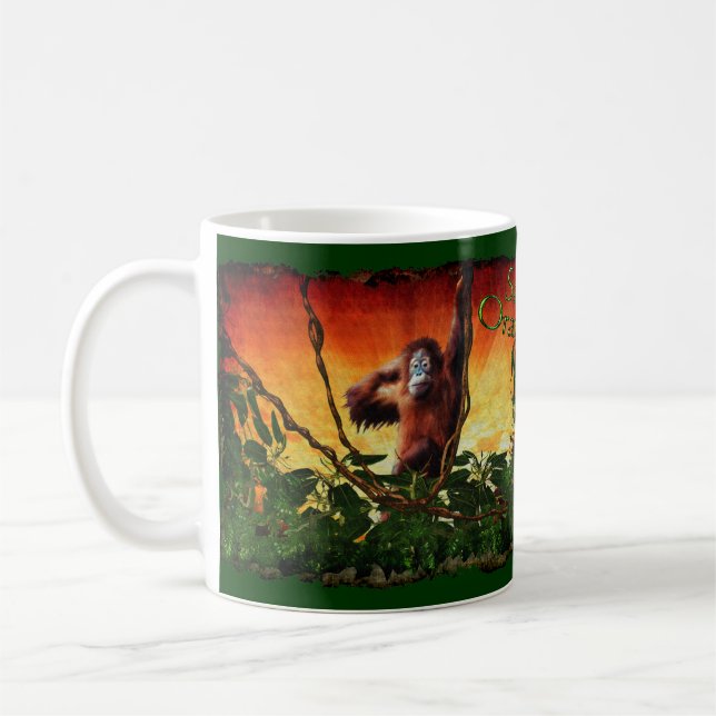 Taza De Café Jóvenes orangutanes y bosques tropicales: música a (Izquierda)