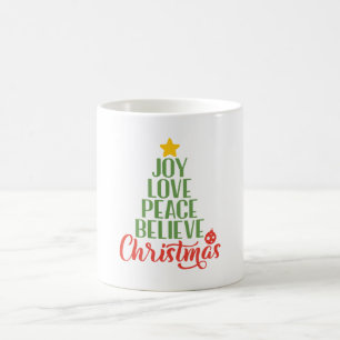 Taza De Café Joy Love Peace Belig Mug - Inspirador Mug