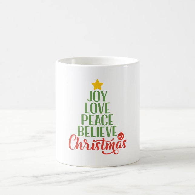 Taza De Café Joy Love Peace Belig Mug - Inspirador Mug (Centro)