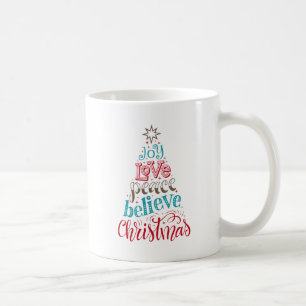 Taza De Café Joy Love Peace Belig Navidades Mug
