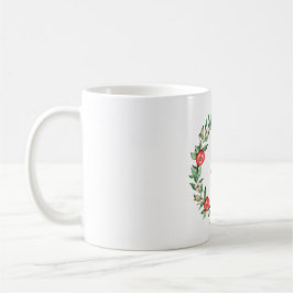 Taza De Café Joy Mug | Diseño de Wreath Pomegranate Floral Rosa