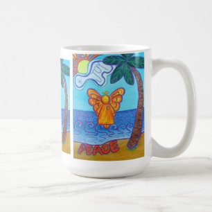 Taza De Café Joy & Peace Beach Angel Art Mug