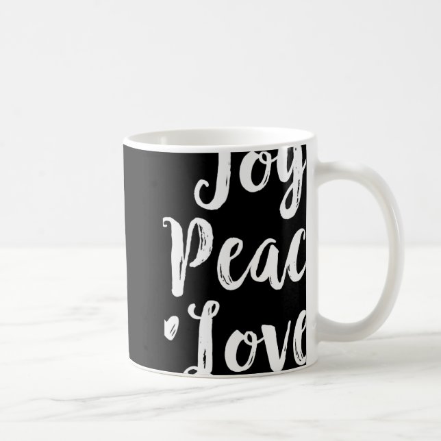 Taza De Café Joy Peace Love Red Brushed Script Womens Holiday T (Derecha)