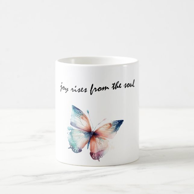 Taza De Café Joy rises from the soul Butterfly (Centro)