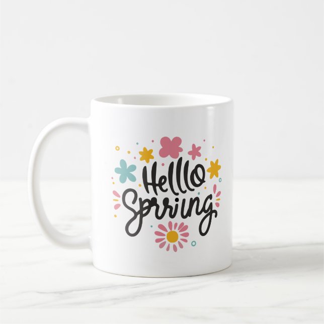 Taza De Café Joy Spring Charming Hello Spring Floral Cheerful (Izquierda)