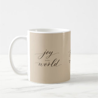 Taza De Café Joy to the World Minimal Christmas Script Mug