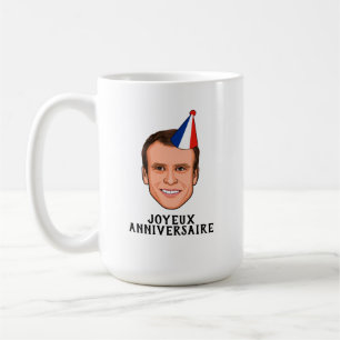 Taza De Café JOYEUX ANNIVERSAIRE Emmanuel Macron Cumpleaños