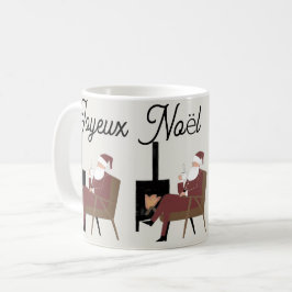 Taza De Café Joyeux Noël Tasse Classique Café Père Noël Cheminé