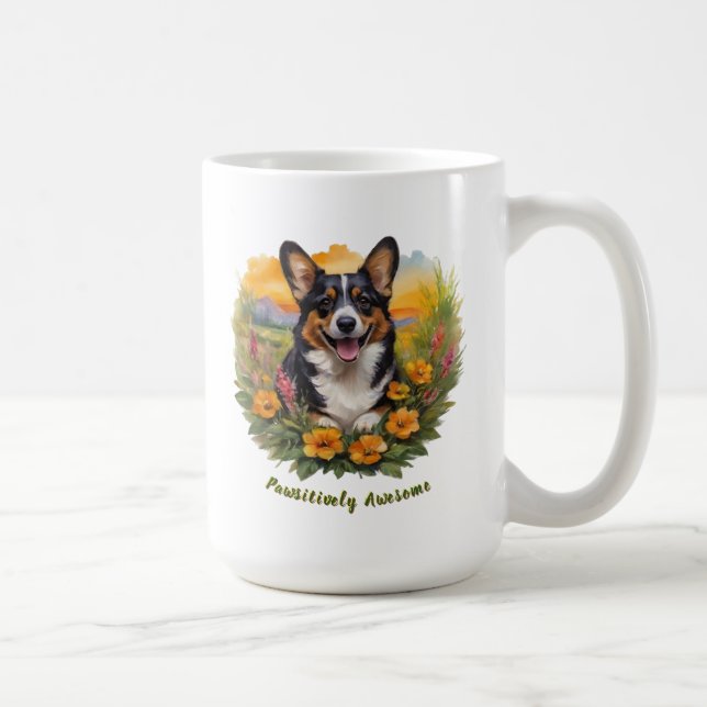 Taza De Café Joyful Black Corgi (Derecha)