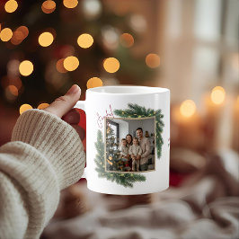 Taza De Café Joyful Christmas Photo Frame Personalized Family 