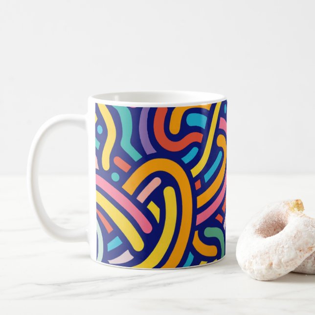 Taza De Café Joyful Color Pattern Mug (Con donut)