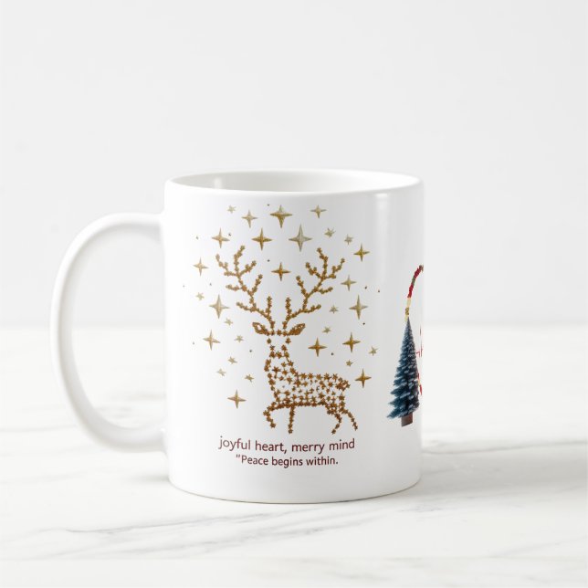 Taza De Café Joyful Heart Merry Mind Christmas Mug | Minimalist (Izquierda)