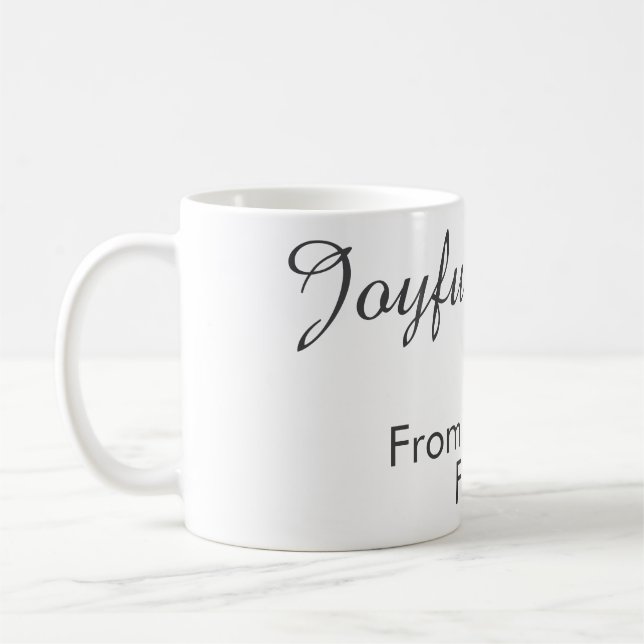 Taza De Café Joyful Vibes red Christmas add family name date  (Izquierda)