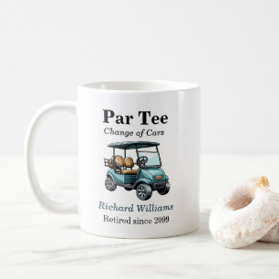 Taza De Café Jubilación Carro de Golf Par Tee Tema