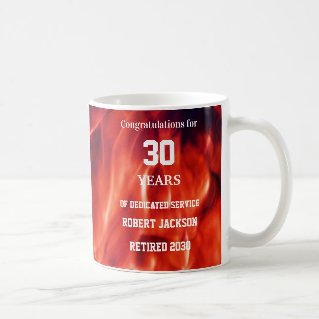 Taza De Café Jubilación de Año de Llama de Fuego (Derecha)