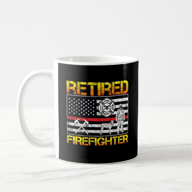 Taza De Café Jubilación de bombero retirado de la línea roja de (Izquierda)