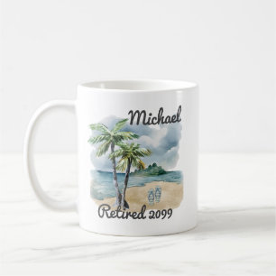 Taza De Café Jubilación de Flip Flop Temática en la Playa de Ve