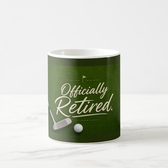 Taza De Café Jubilación de golf con tema verde  (Centro)