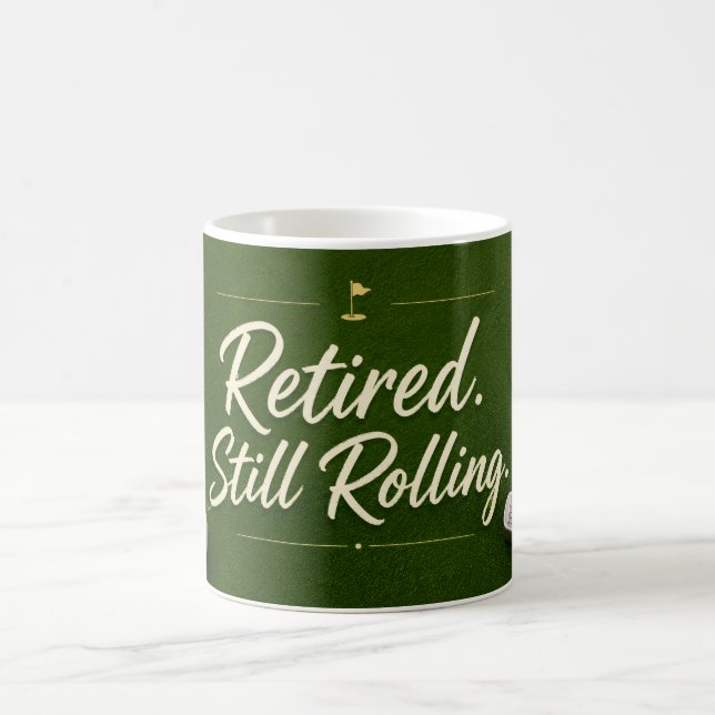Taza De Café Jubilación de golf con tema verde  (Centro)