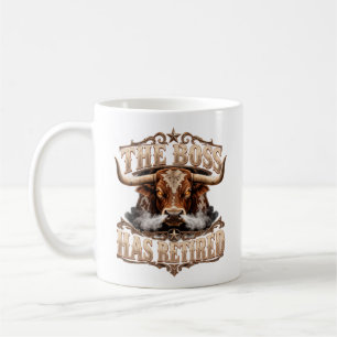 Taza De Café Jubilación de jefe divertida vintage western Longh