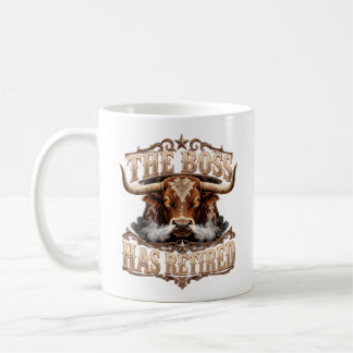 Taza De Café Jubilación de jefe divertida vintage western Longh