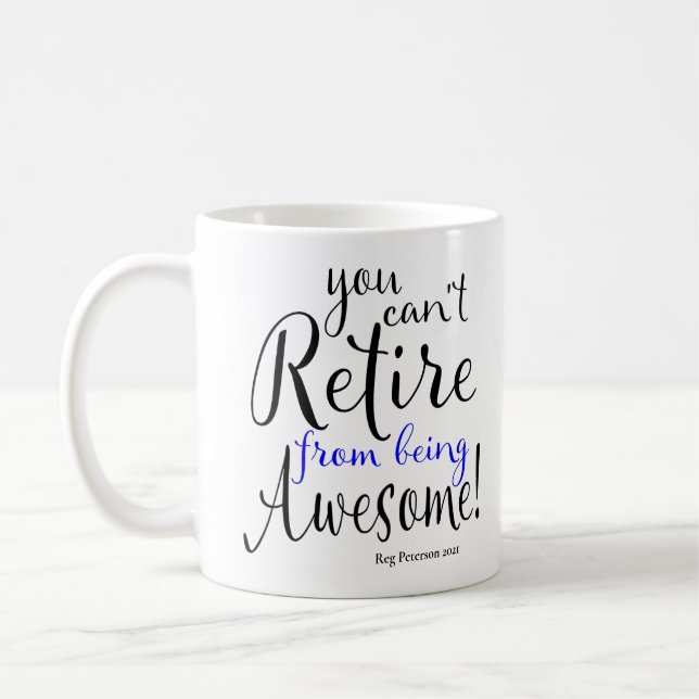 Taza De Café Jubilación de Oficial de Policía Línea Azul delgad (Izquierda)