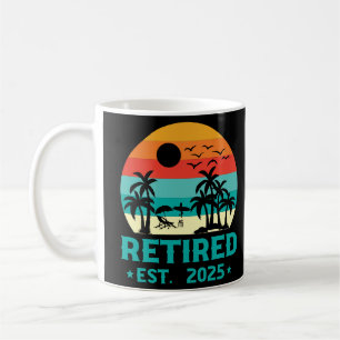 Taza De Café Jubilación divertida 2025 Vintage Beach Palm Tree