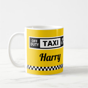 Taza De Café Jubilación divertida de taxi amarillo de Nueva Yor
