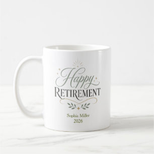 Taza De Café Jubilación Feliz Nombre Personalizado