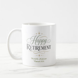 Taza De Café Jubilación Feliz Nombre Personalizado