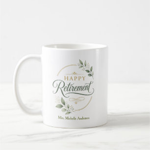 Taza De Café Jubilación Feliz Personalizada