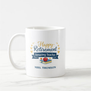 Taza De Café Jubilación Feliz Personalizada Increíble Maestro