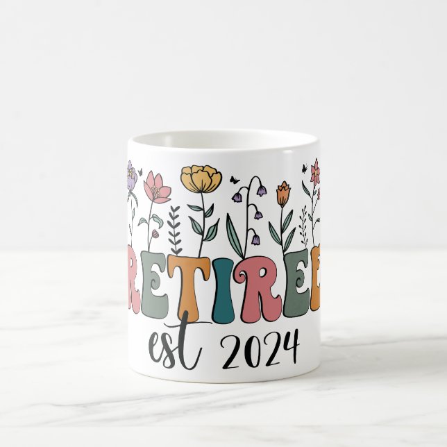 Taza De Café Jubilación Floral Retirada Este. Flores silvestres (Centro)