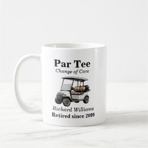 Taza De Café Jubilación Gray Golf Cart Par Tee Tema