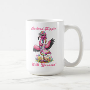 Taza De Café Jubilación Hippie Groovy Retro Tie Dye Flamingo