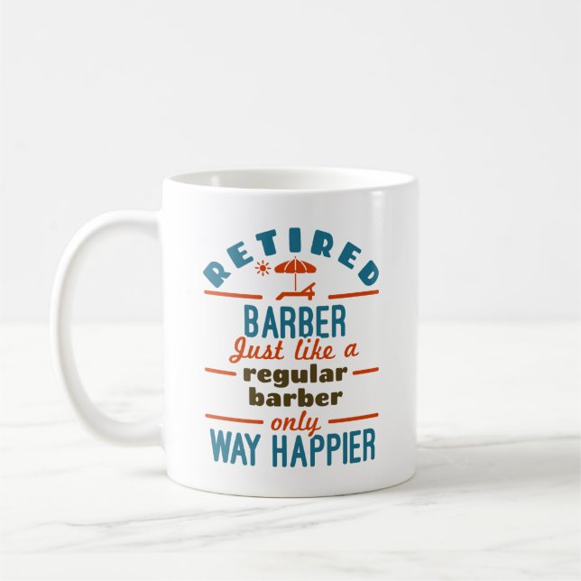 Taza De Café Jubilación jubilatoria divertida de Barber (Izquierda)