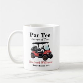 Taza De Café Jubilación Red Golf Cart Par Tee Tema