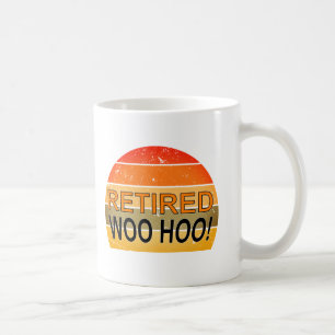 Taza De Café Jubilado Woo Hoo Con Puesta de Sol Vintage